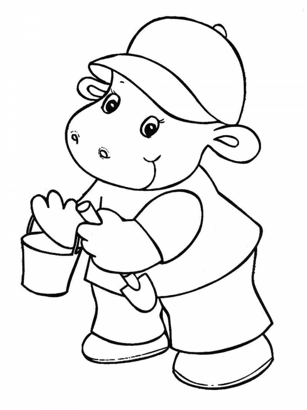 Coloring page charming bebrik