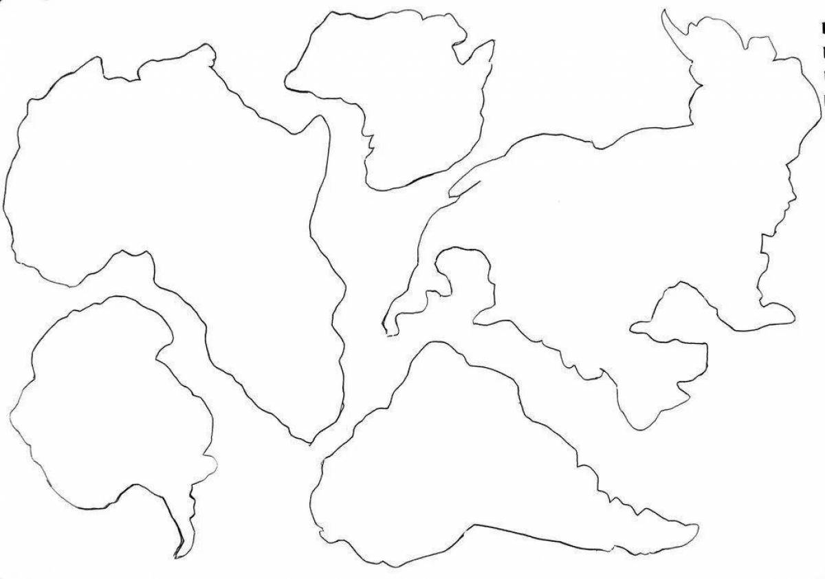 Привлекательная раскраска континенты