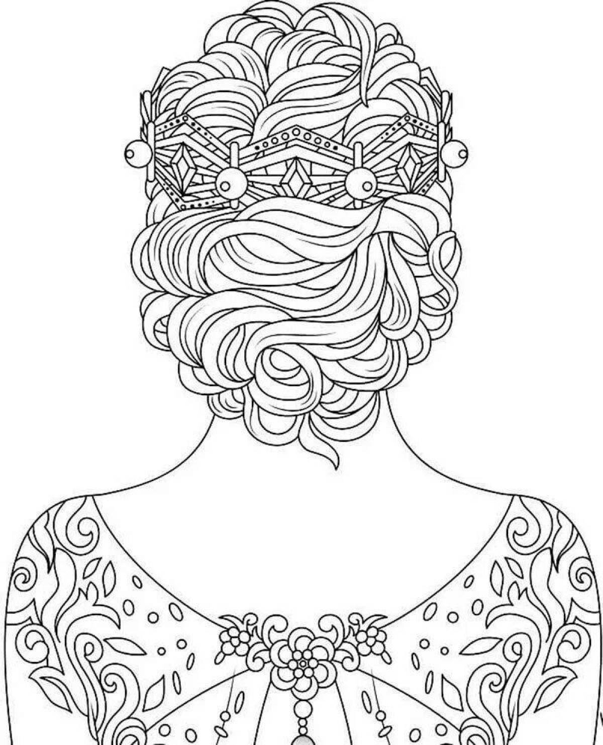 Ангельская раскраска антистрессовая девочка