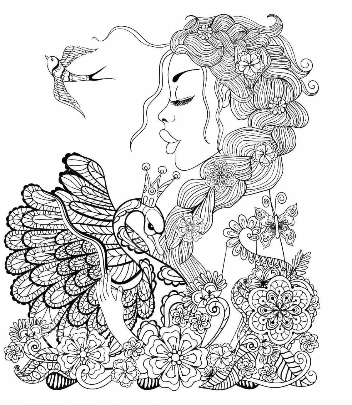 Радиант раскраска антистресс девушка