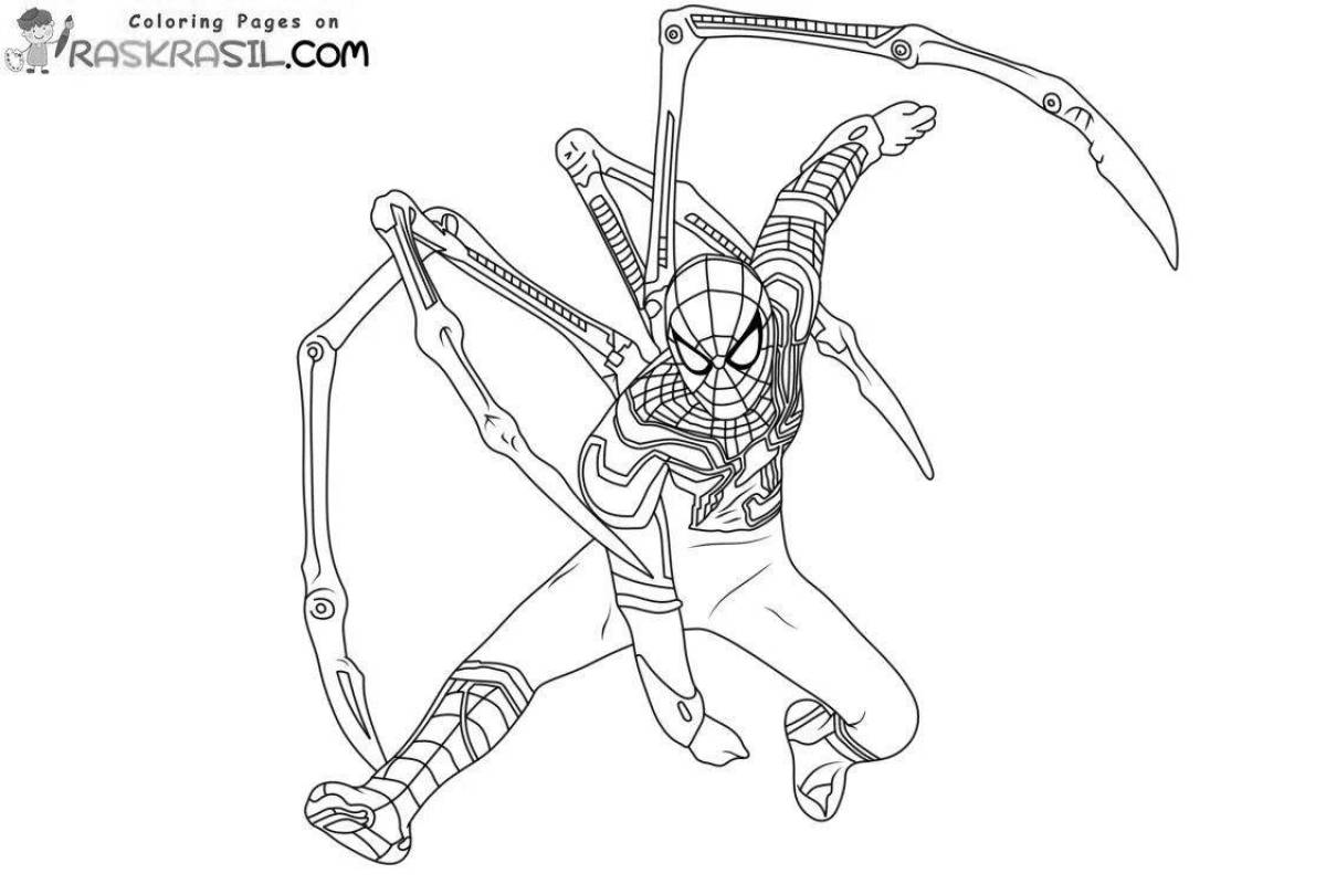 Раскраска живой железный паук