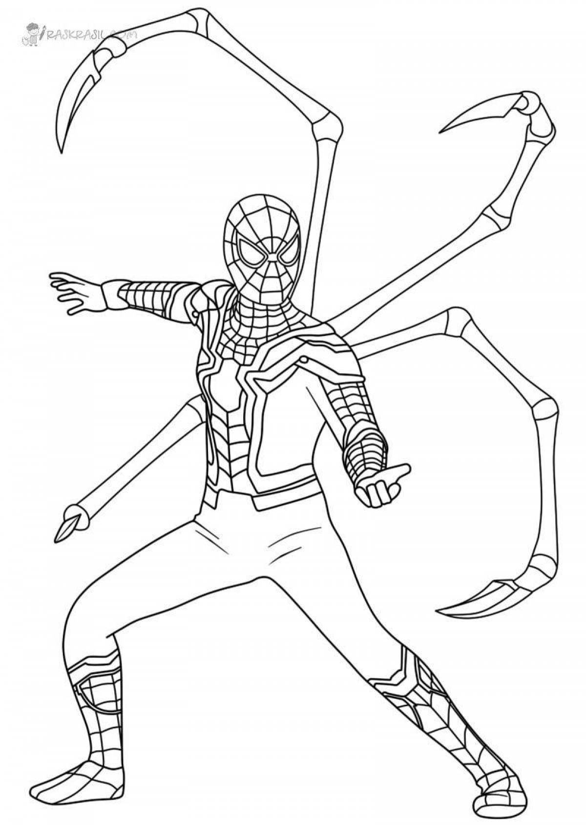 Fat iron spider coloring page