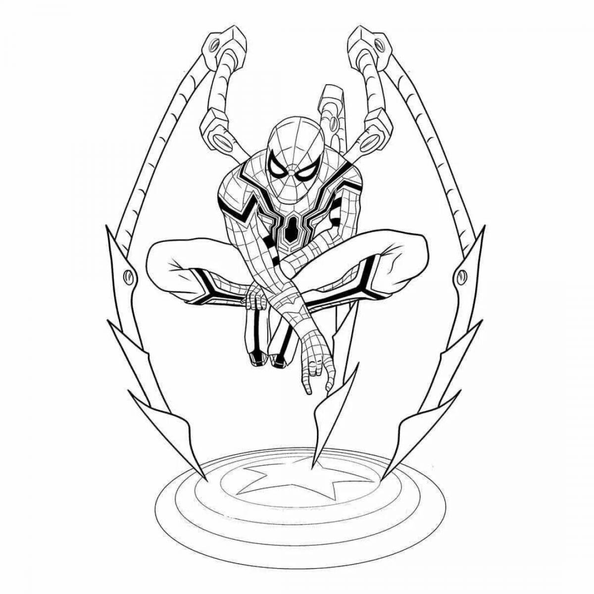 Great iron spider coloring page