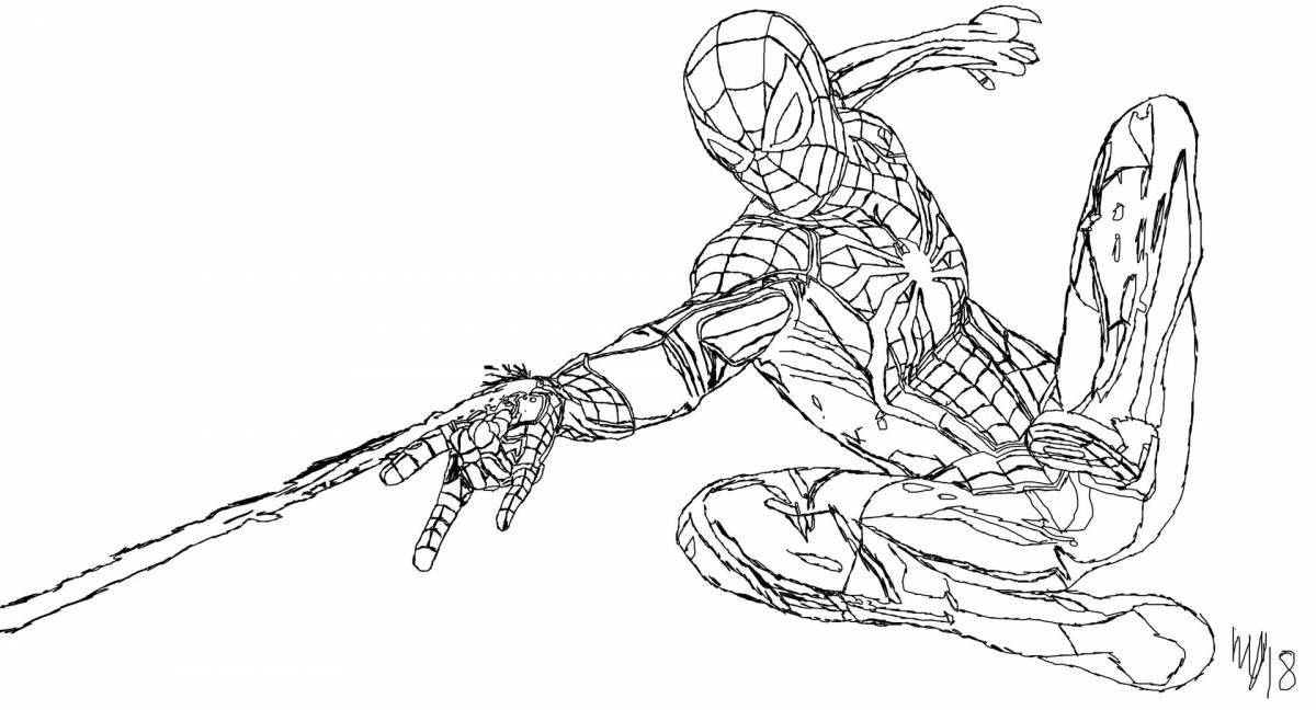 Coloring page adorable iron spider