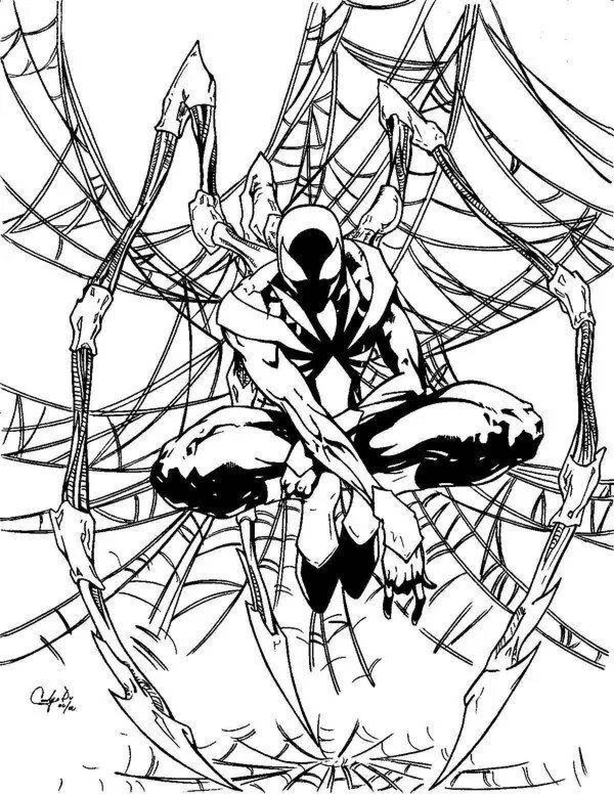 Charming iron spider coloring book