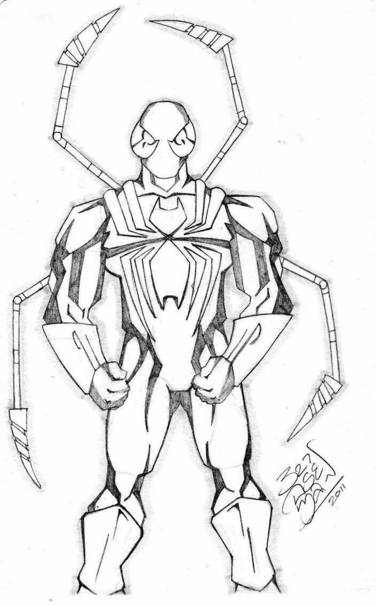 Intriguing Iron Spider Coloring Page