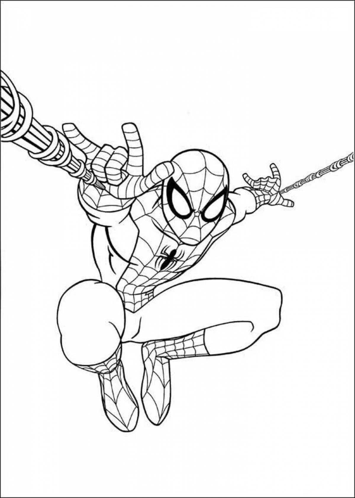 Coloring funny iron spider