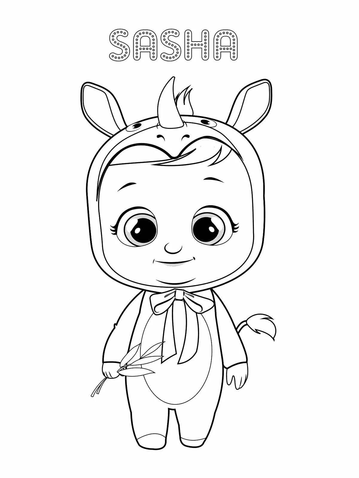 Cute crying babies coloring page