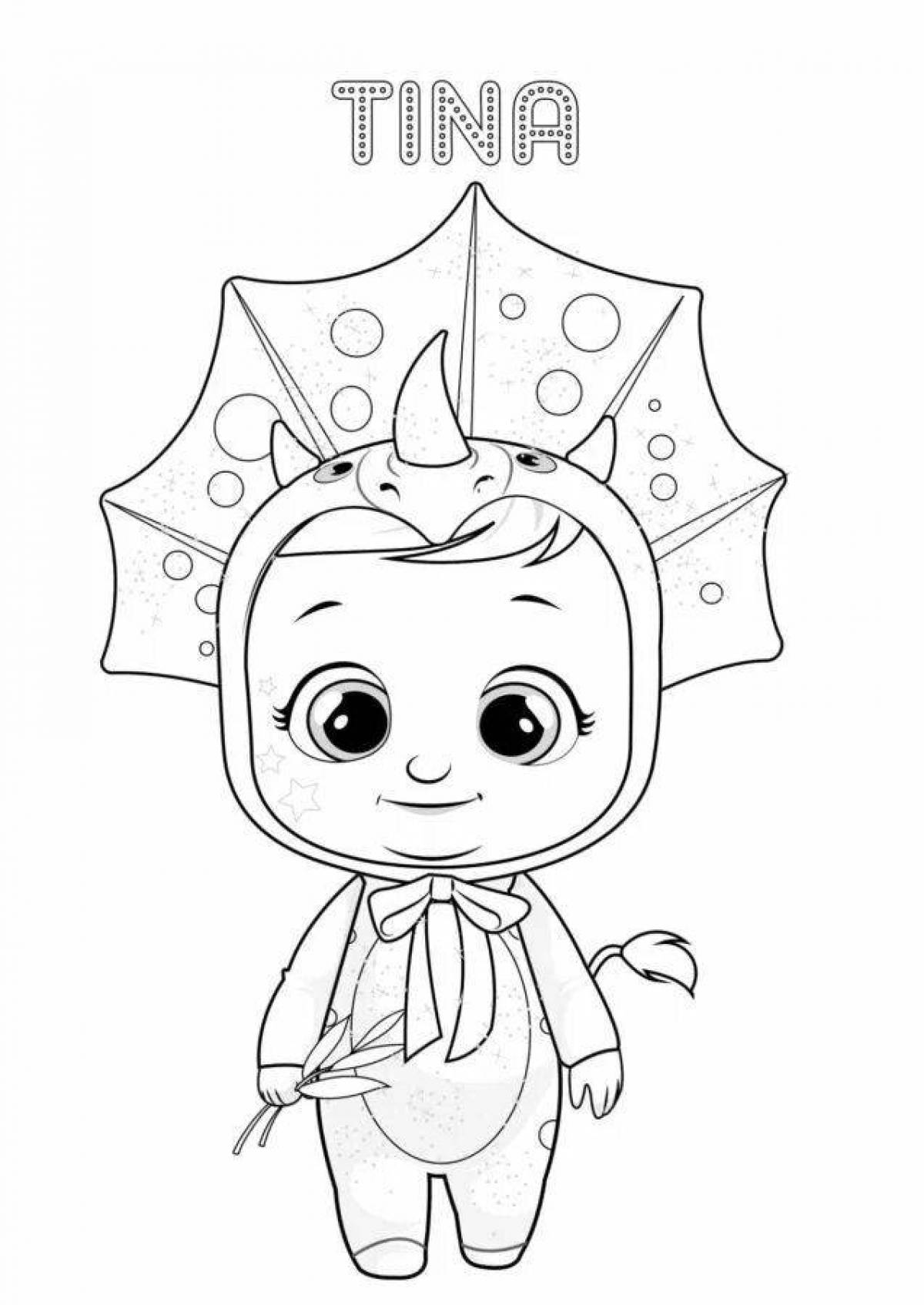 Glorious Crying Babies Coloring Page