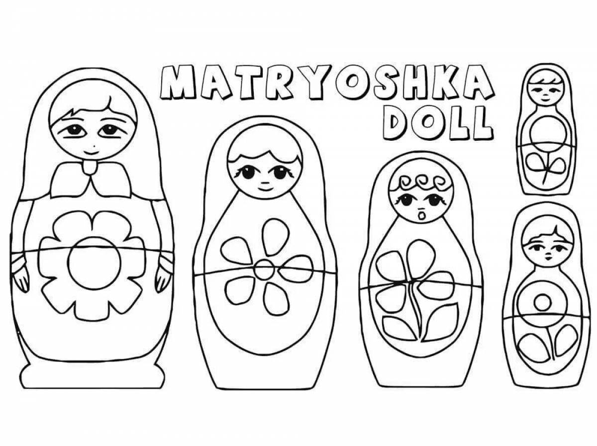 Cute matryoshka coloring book