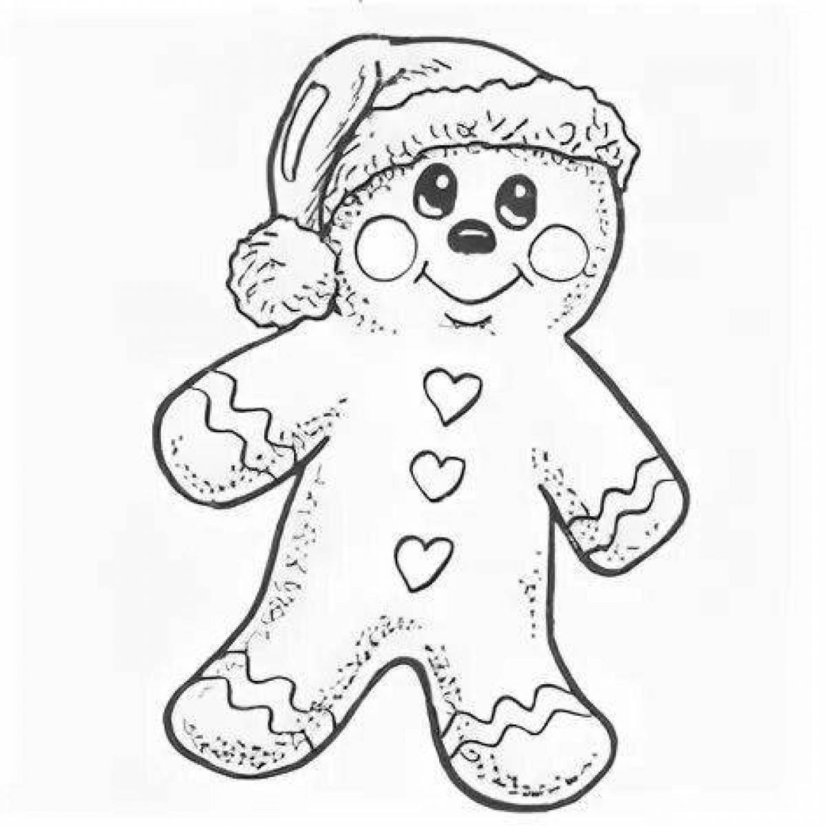 Fancy gingerbread Christmas coloring pages