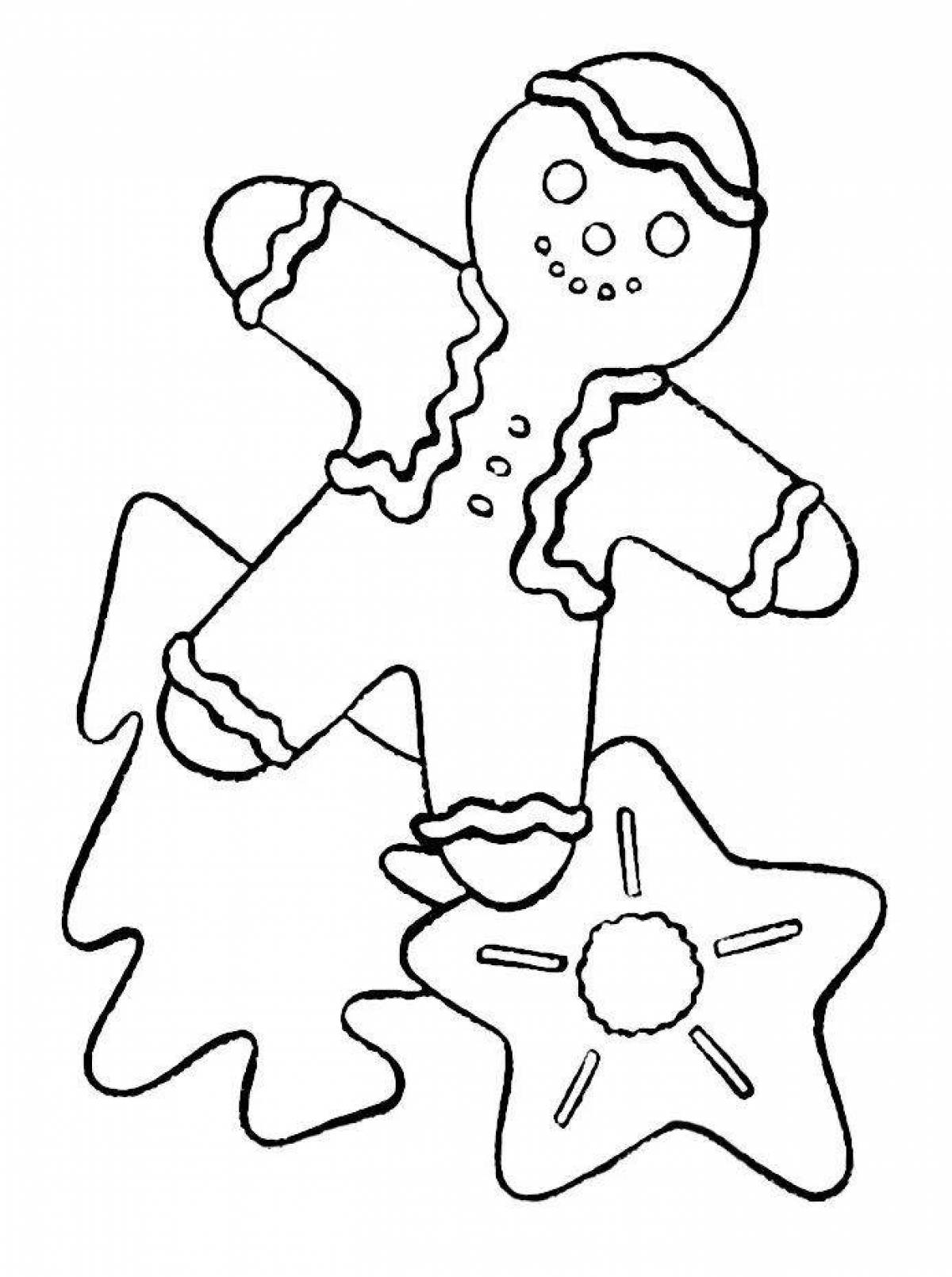Merry Christmas Gingerbread Coloring Page