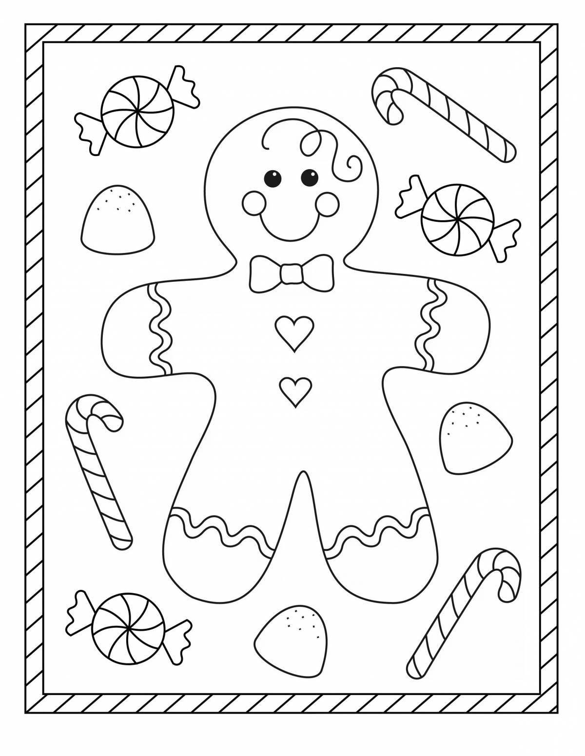 Merry Christmas gingerbread coloring pages