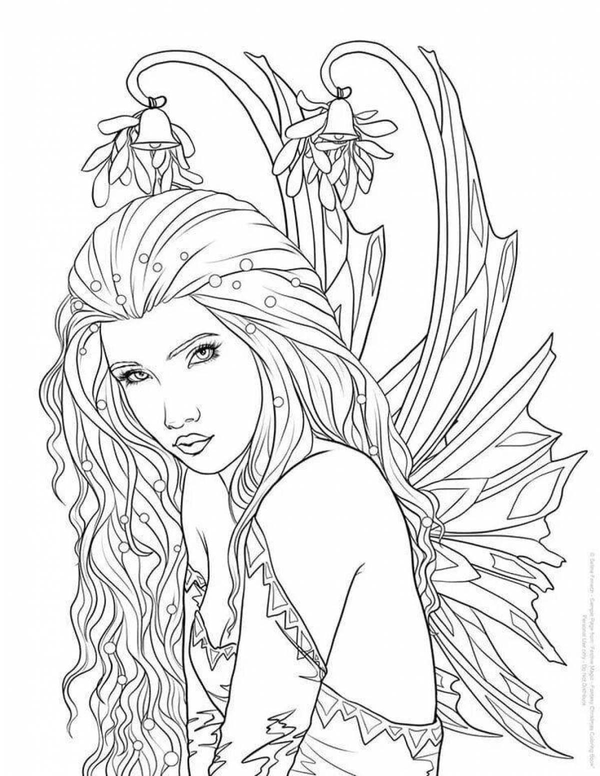 Фото Radiant coloring page for 15 years for girls beautiful