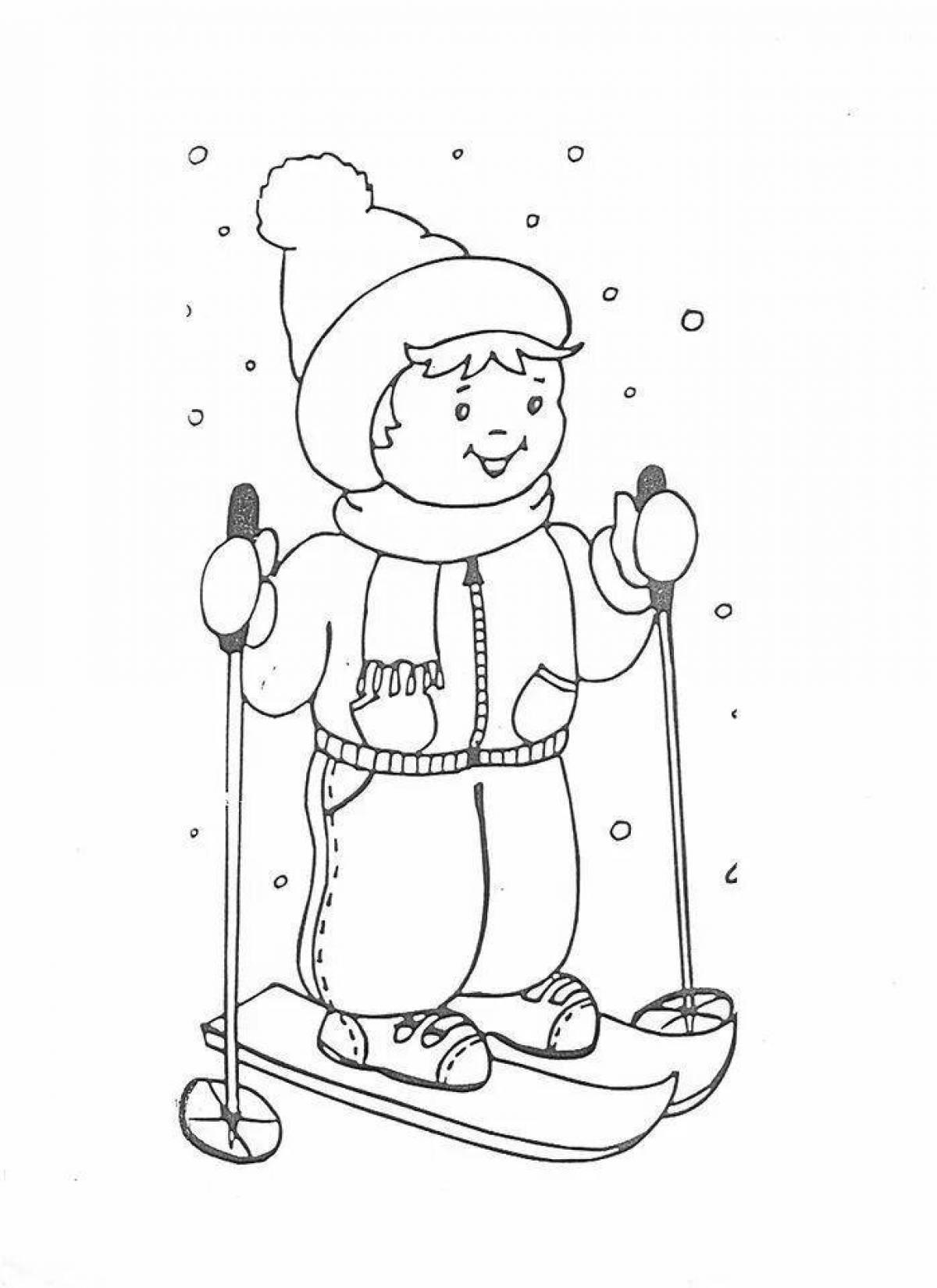 Great winter coloring book for 3-4 year olds