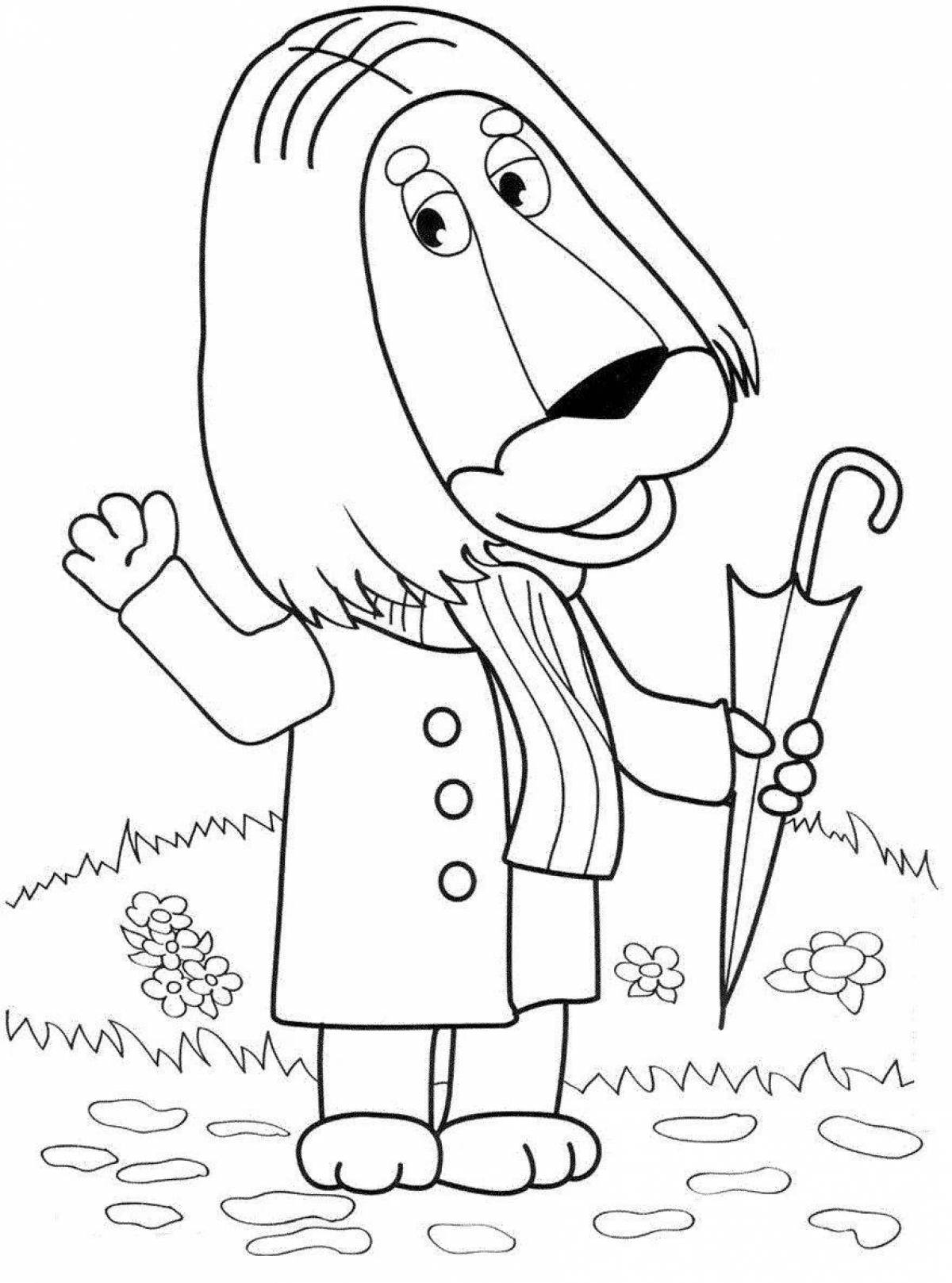 Раскраска праздничный чебурашка и крокодил гена