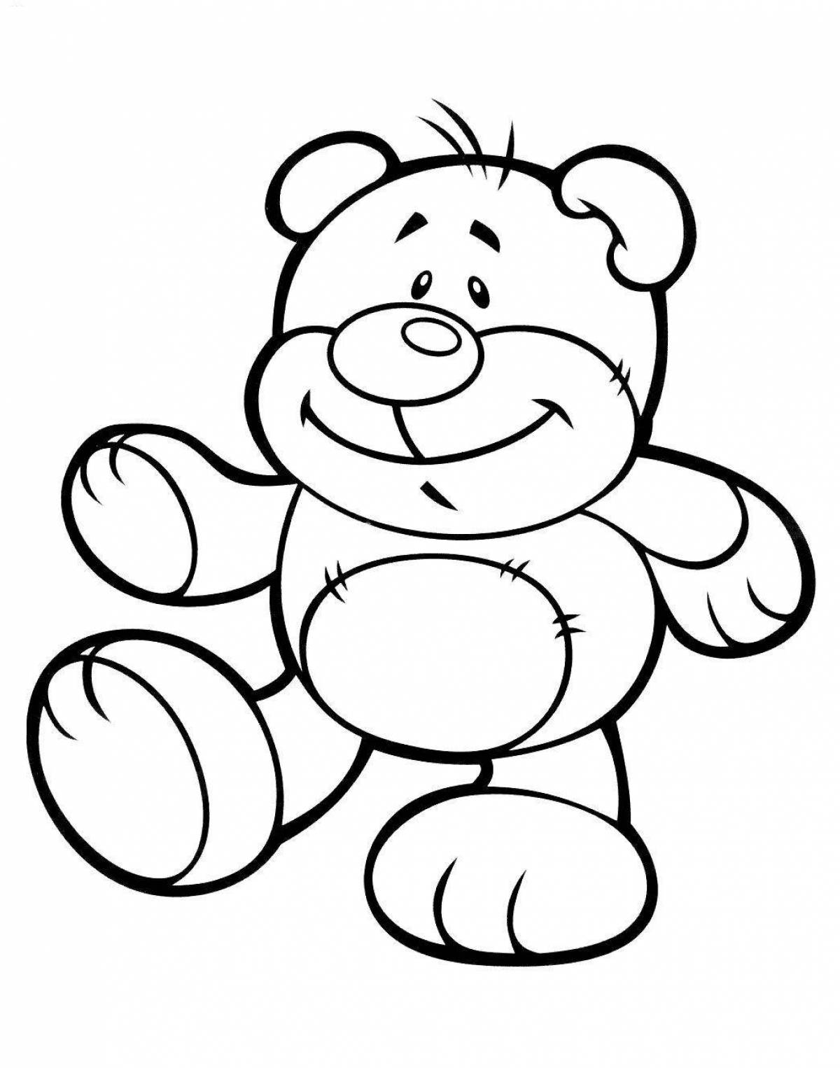 Funny coloring bear for children 3-4 years old