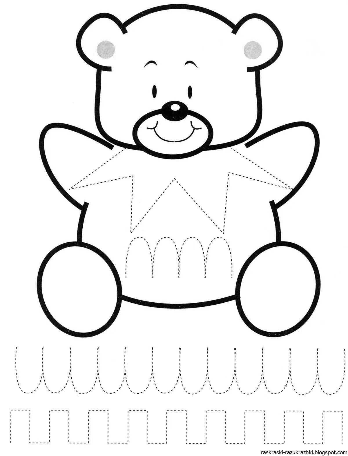 Creative coloring bear for children 3-4 years old