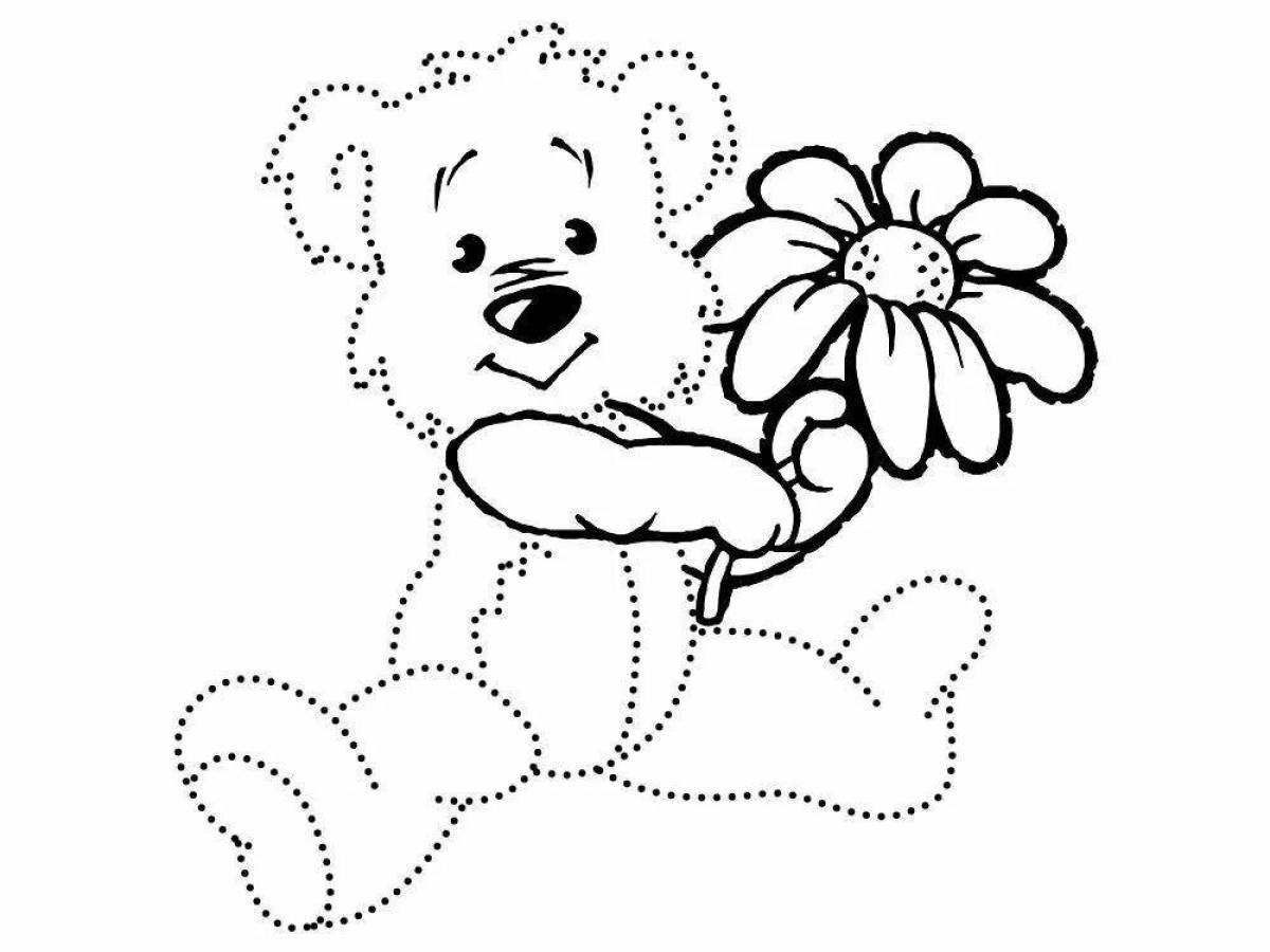 Wonderful coloring bear for children 3-4 years old