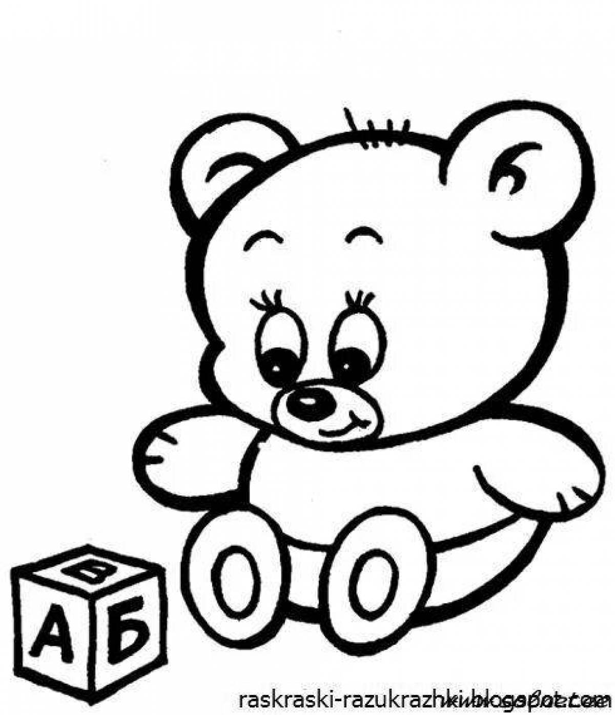 Crazy teddy bear coloring book for 3-4 year olds