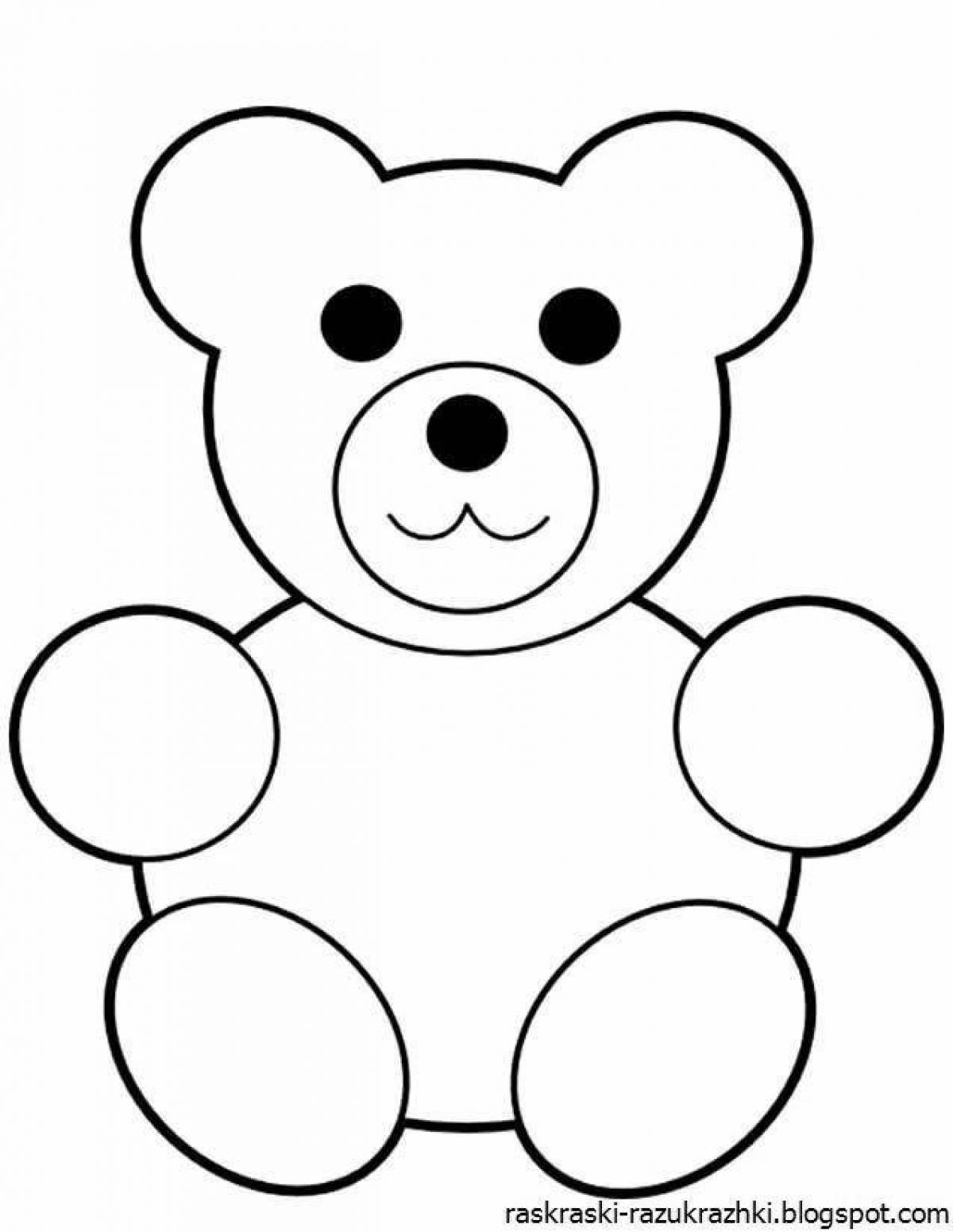 Color-frenzy coloring page bear for children 3-4 years old