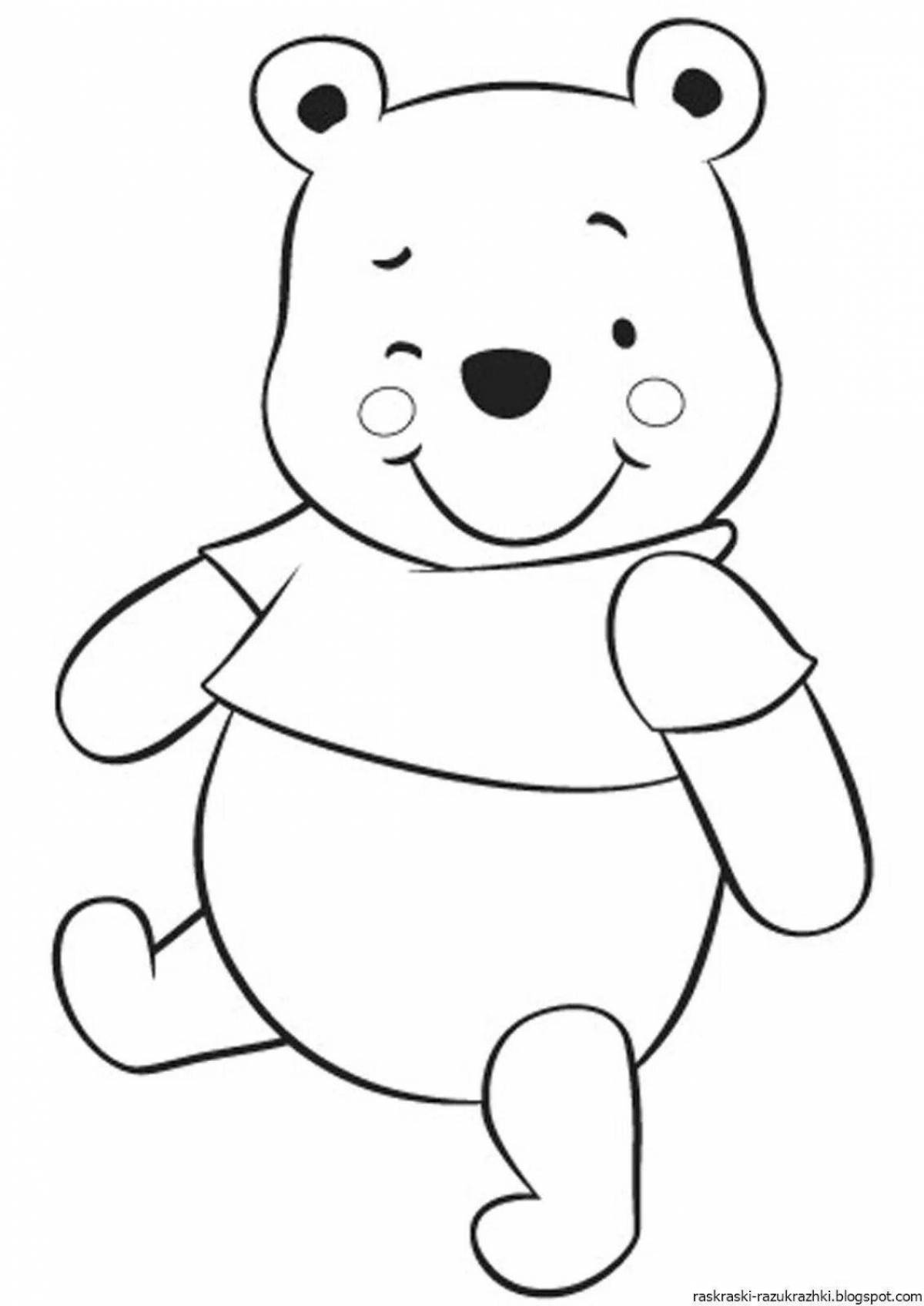 Coloring bear for children 3-4 years old