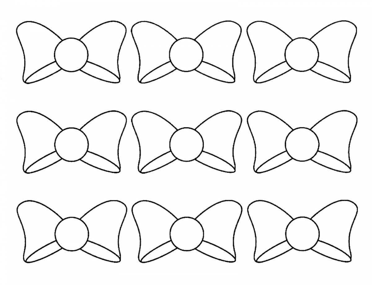 Coloring page with playful bow