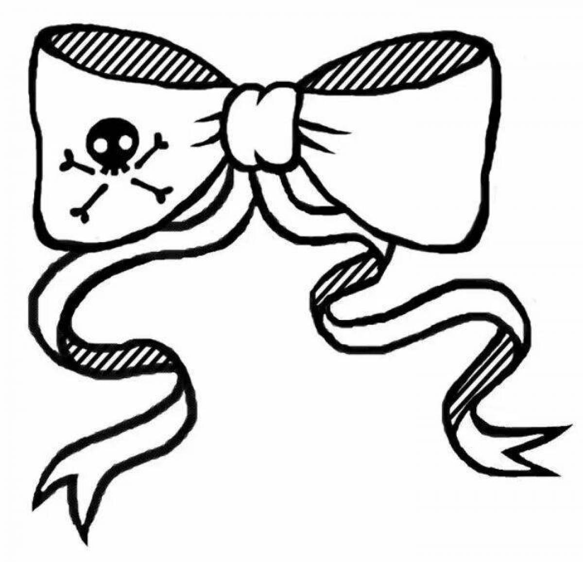 Decorated bow coloring page