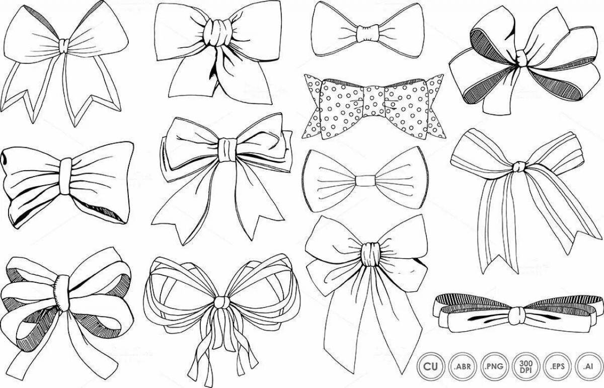Decorative bow coloring page