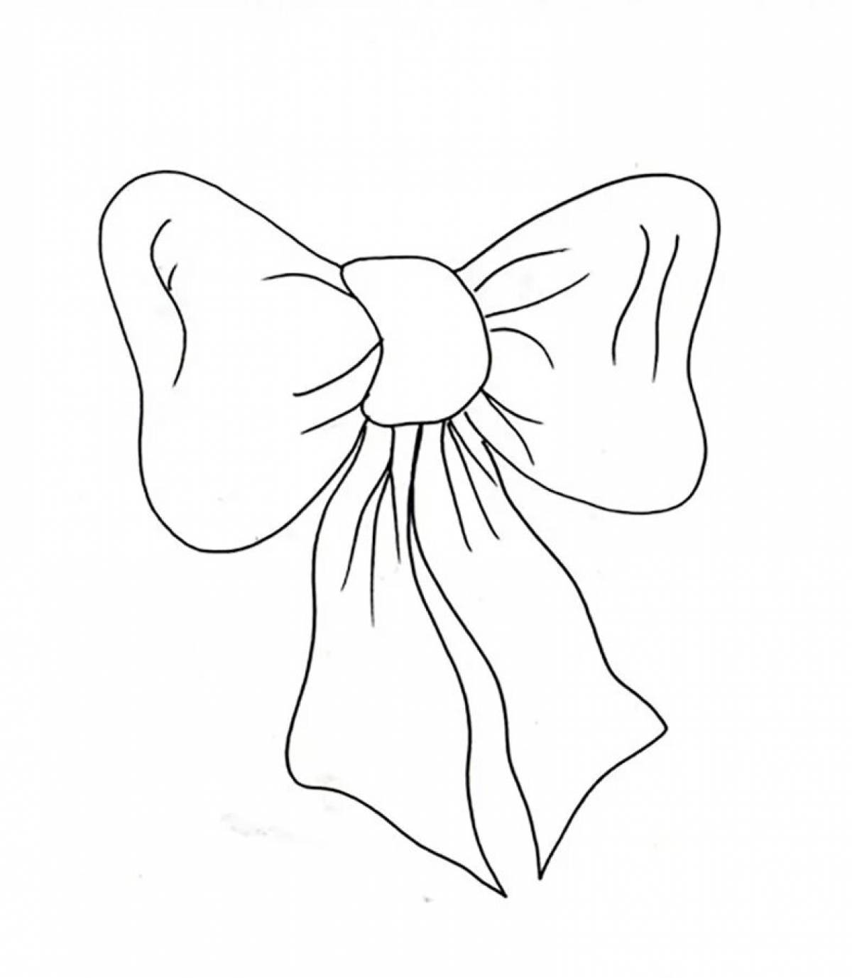Coloring page stylish bow