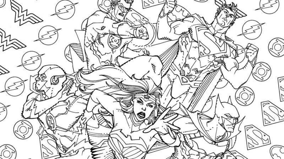 Colorful comic book coloring page