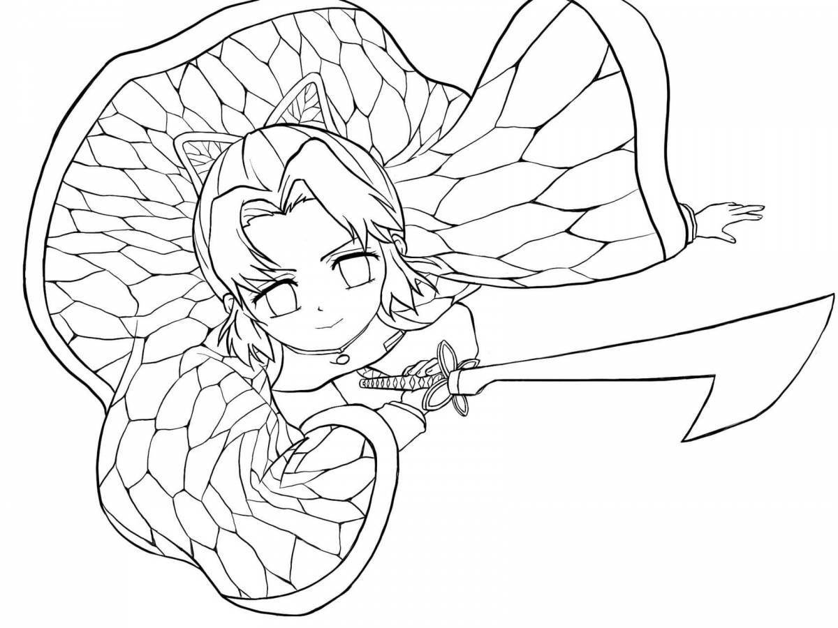 Animated shinobu coloring book