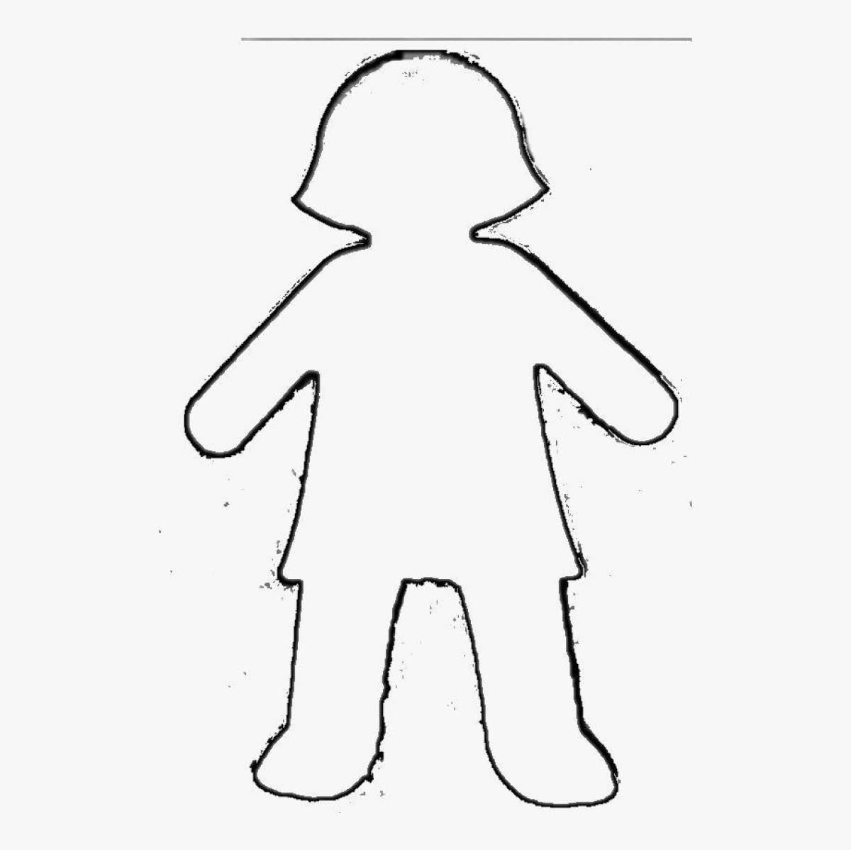 Silly man silhouette coloring page
