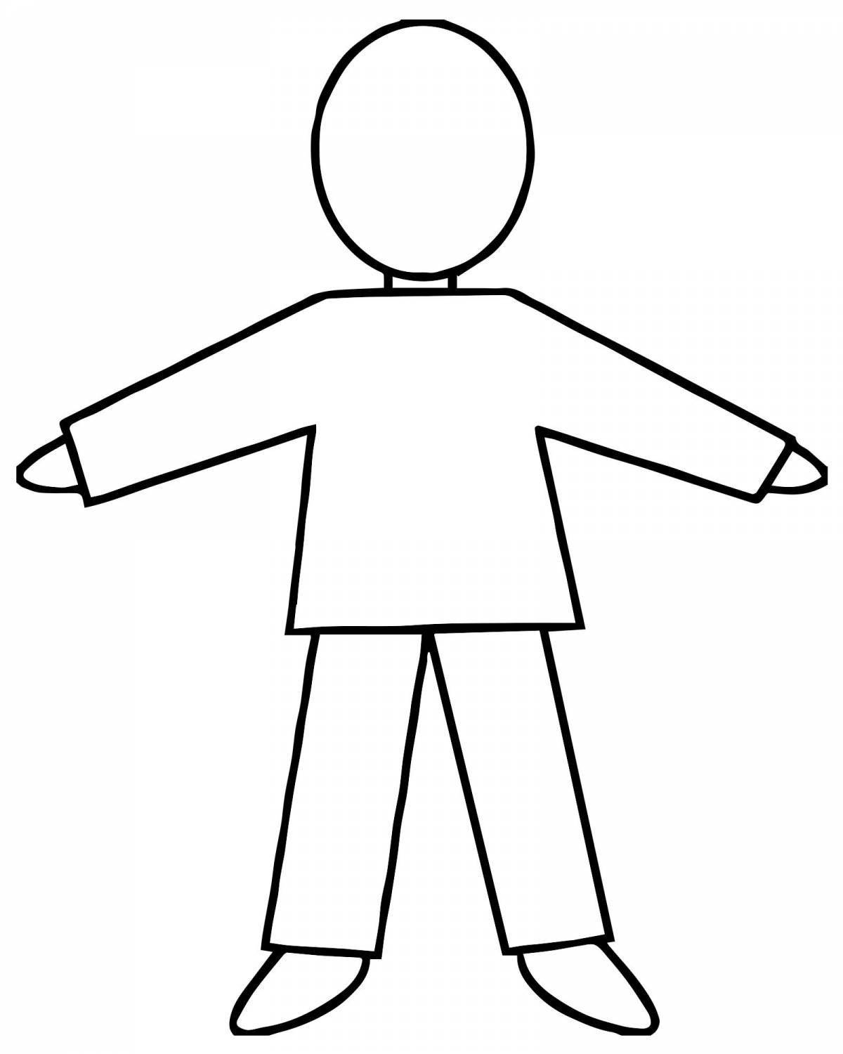 Coloring book exemplary male silhouette