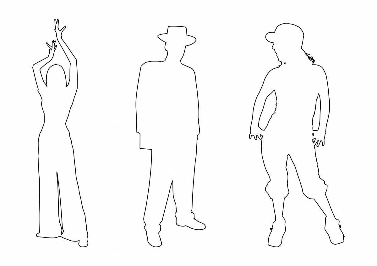 Coloring page silhouette of a luxurious man