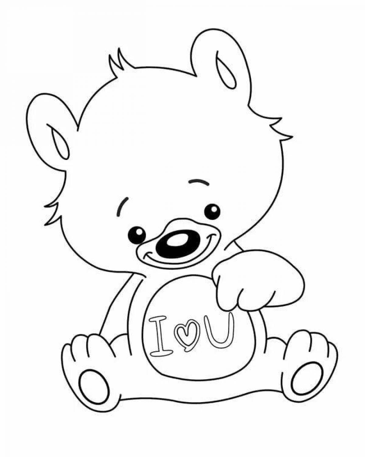 Coloring book funny cute bear