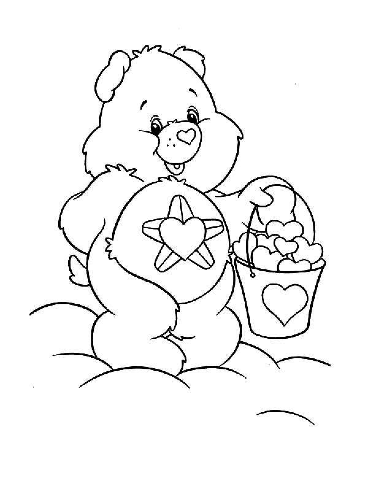 Coloring book smiling cute bear