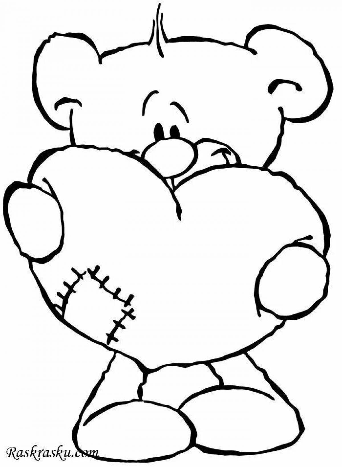 Cute and cuddly teddy bear coloring book
