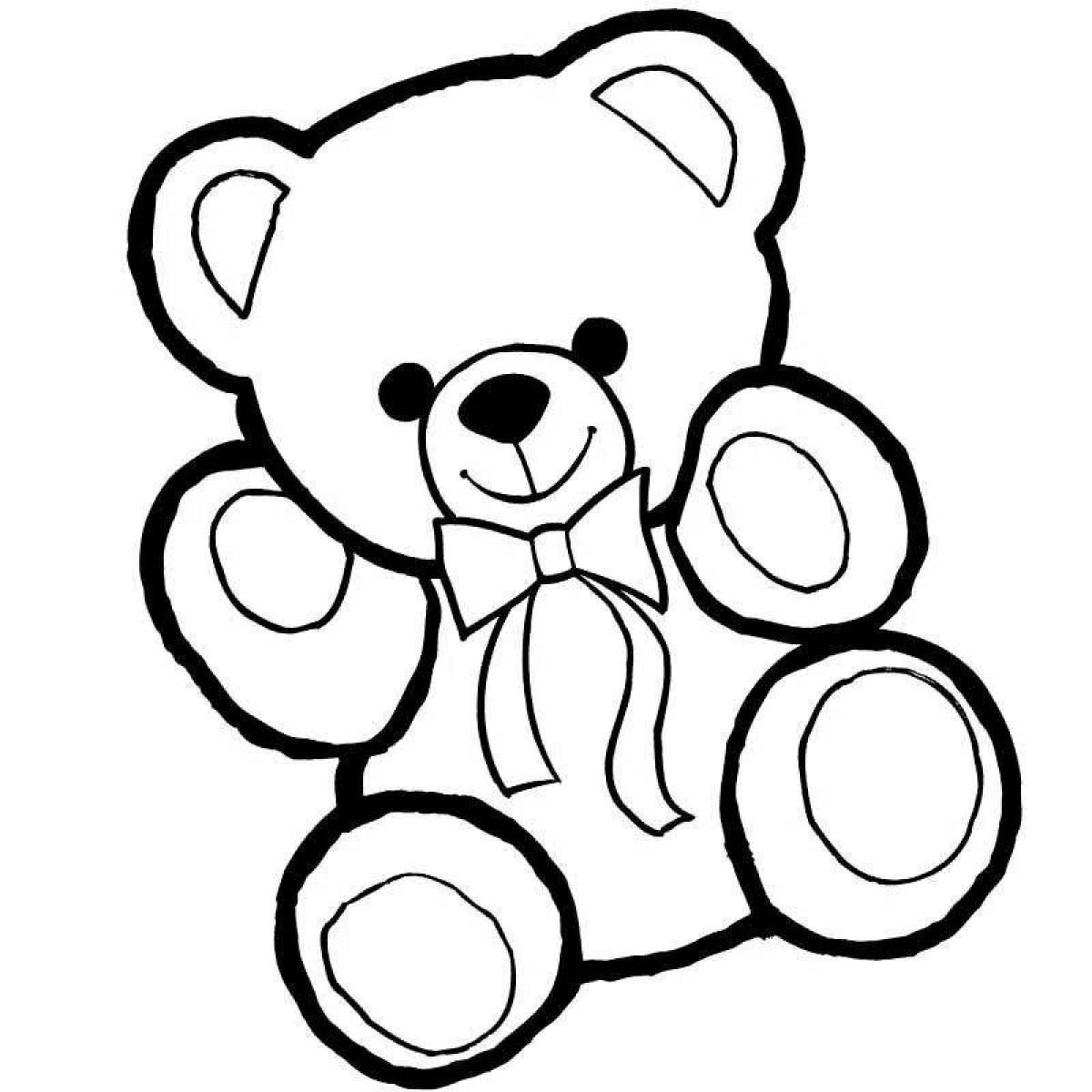 Cute and fluffy bear coloring book