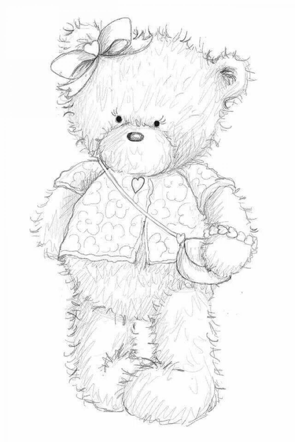 Cute and fluffy bear coloring book
