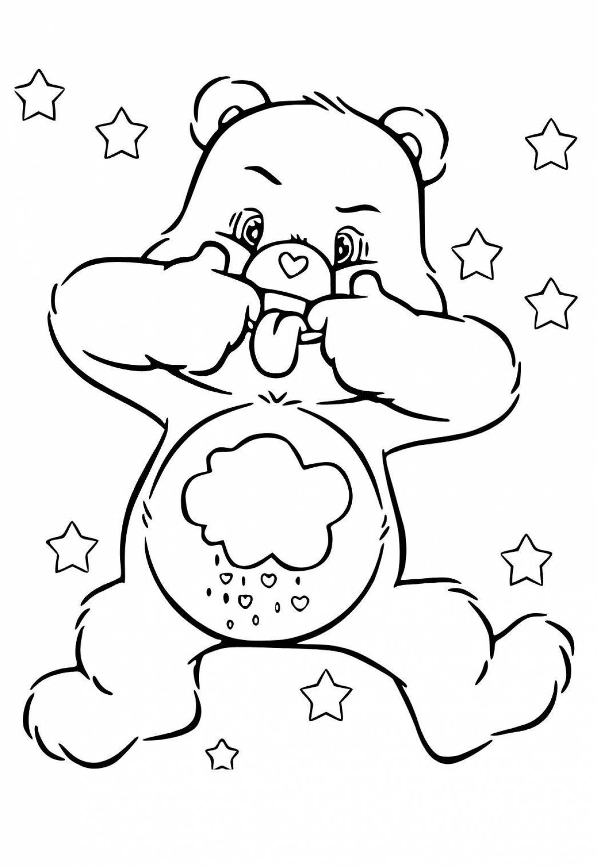 Cute and happy bear coloring book