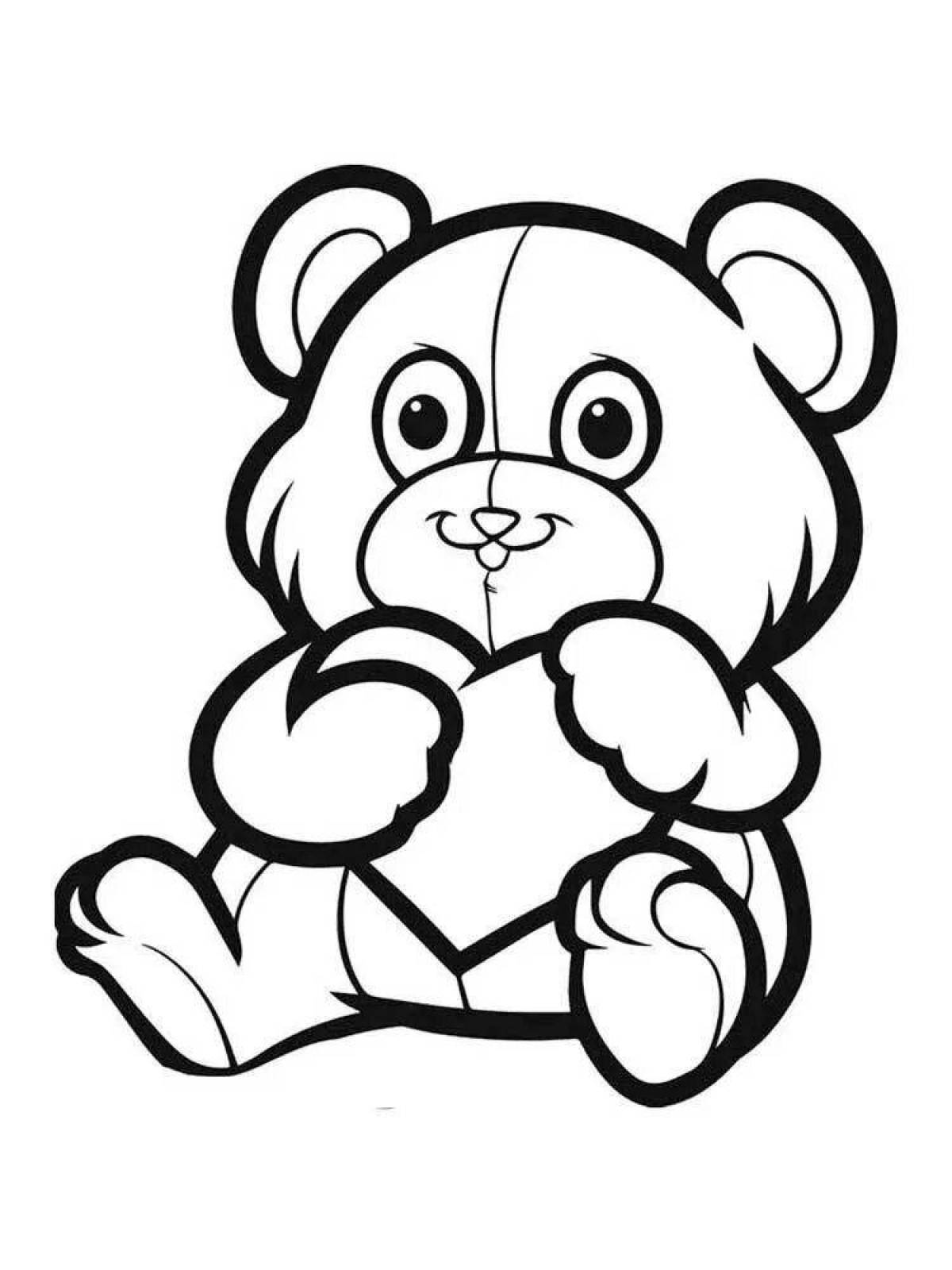 Cute and cute bear coloring book