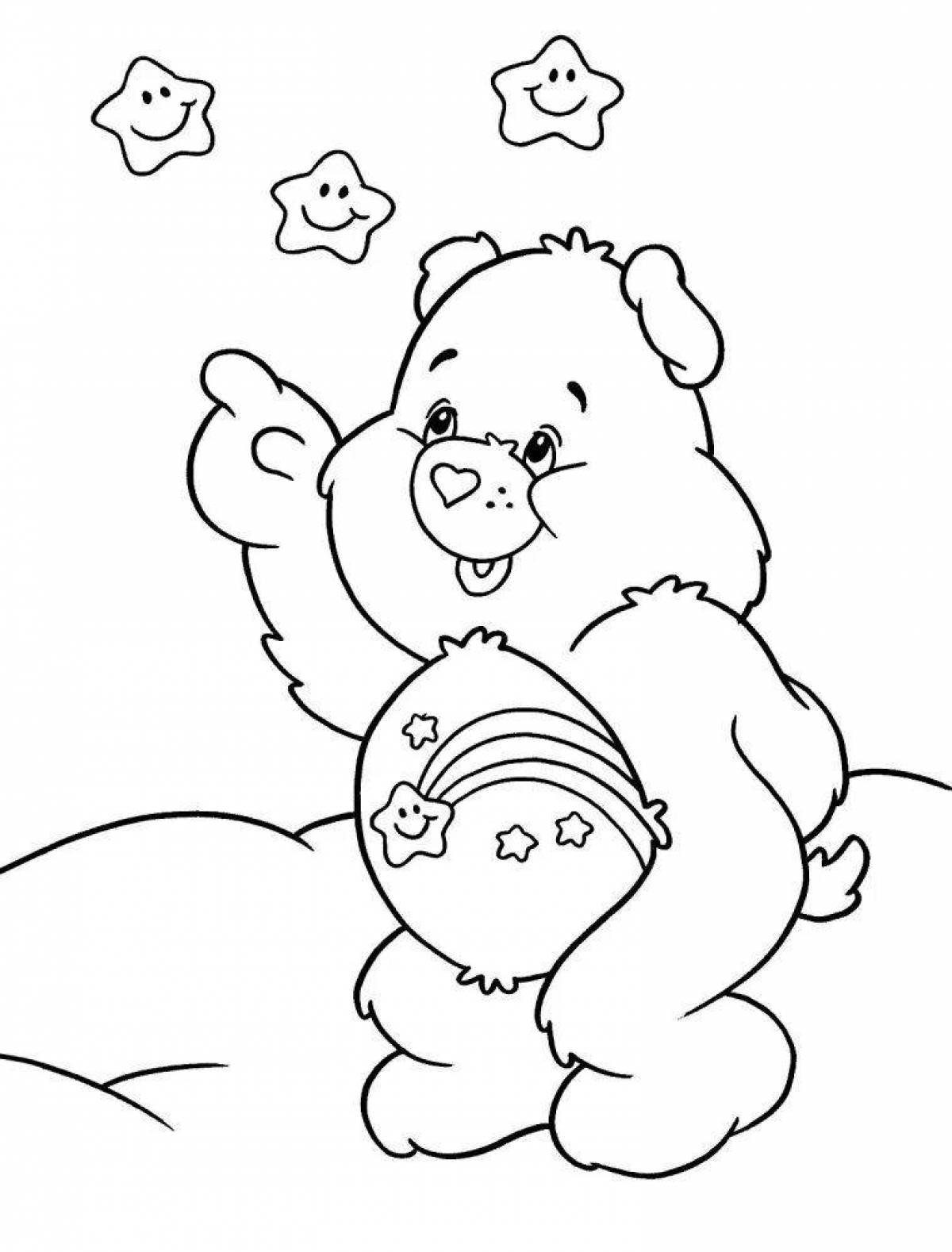 Coloring page cute and hugging bear
