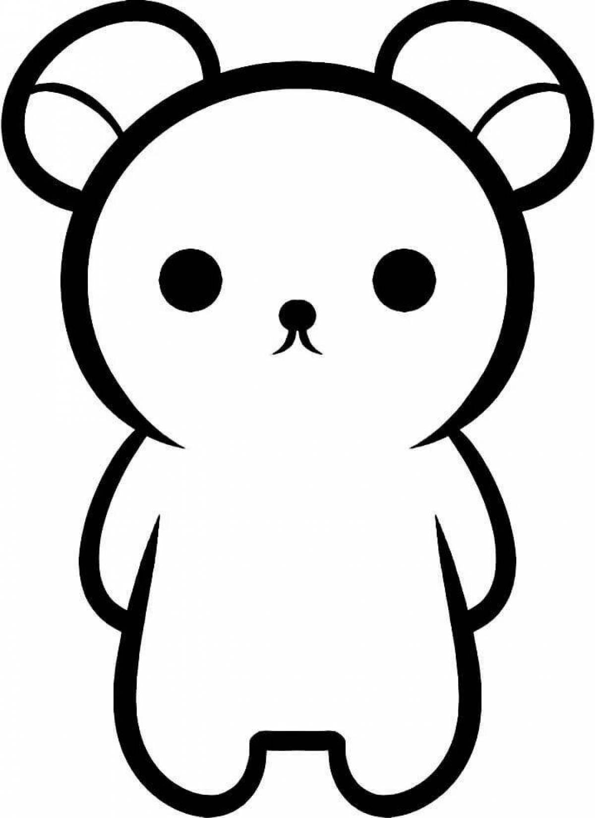 Colorful cute bear coloring page