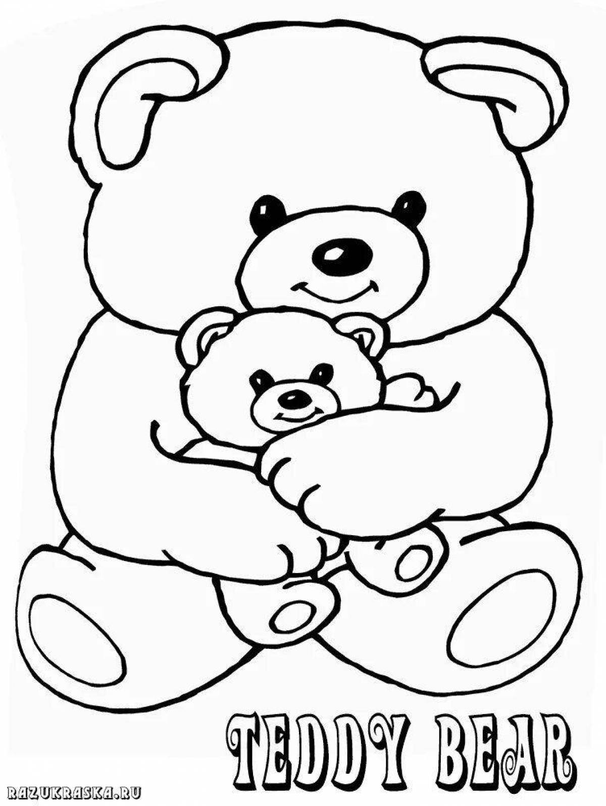 Coloring book shining cute bear