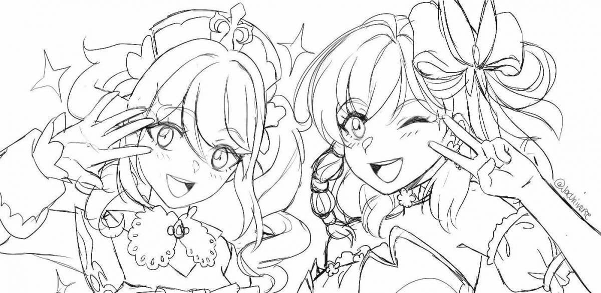 Раскраска светящаяся саю геншин