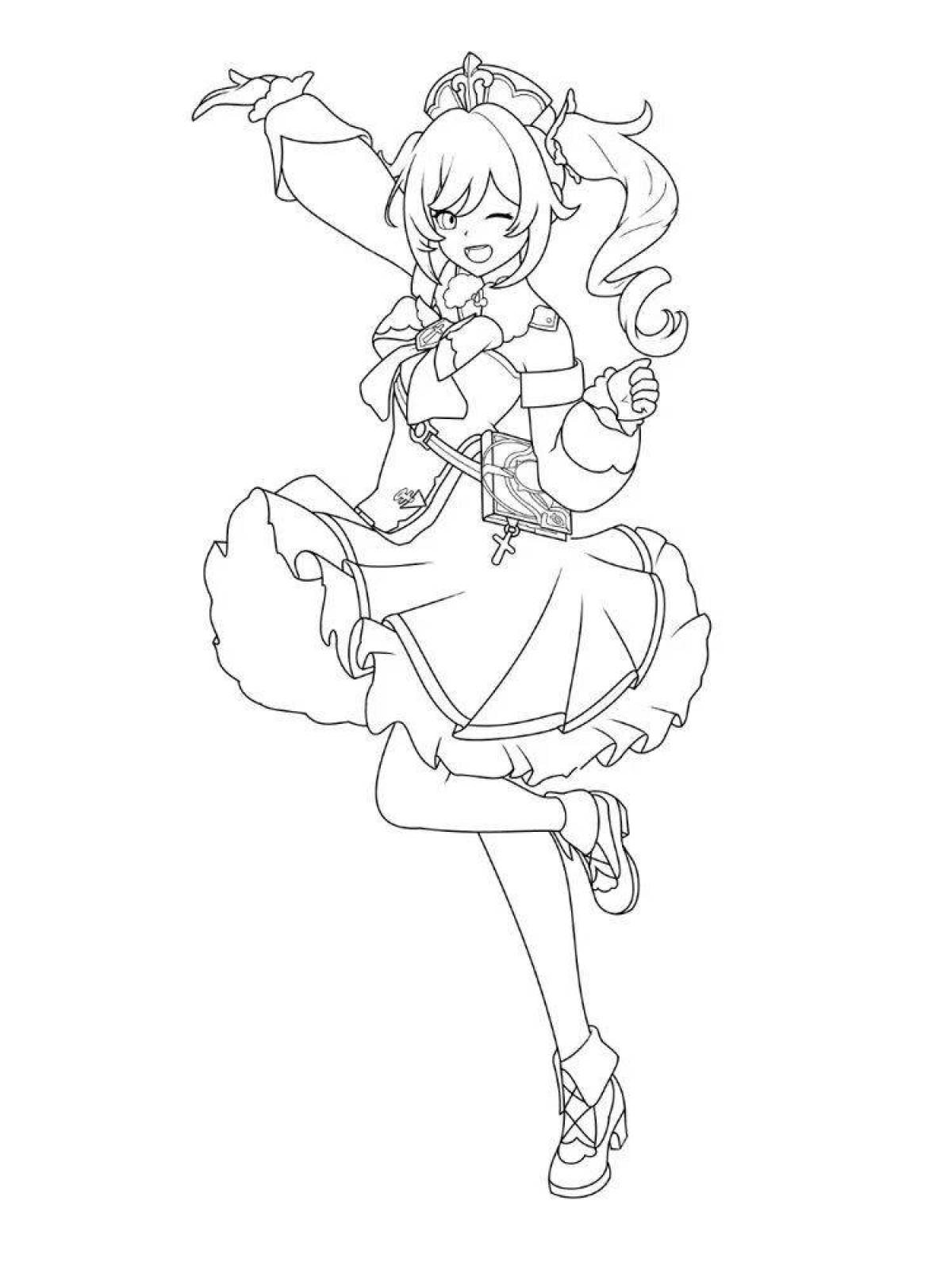 Раскраска serene sayu genshin