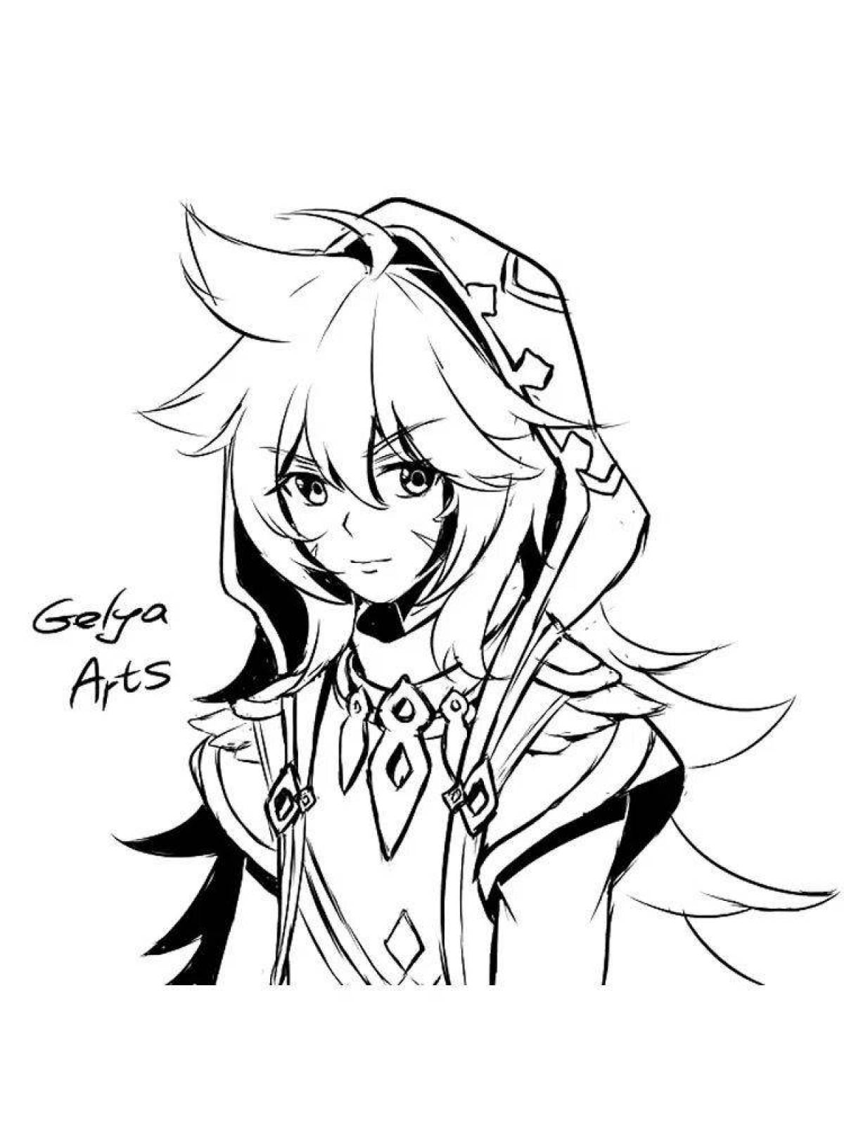 Завораживающая раскраска саю геншин