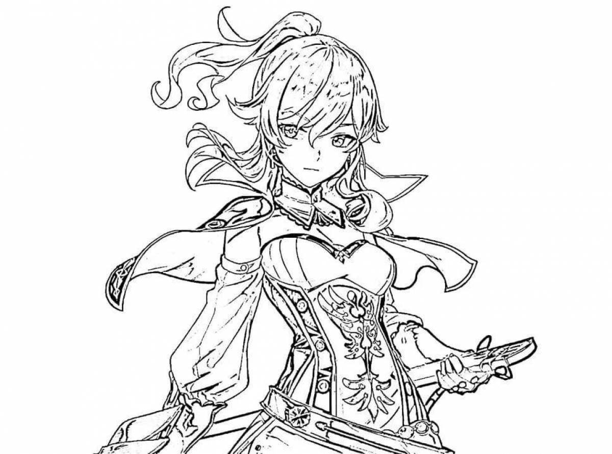 Раскраска дружелюбный саю геншин