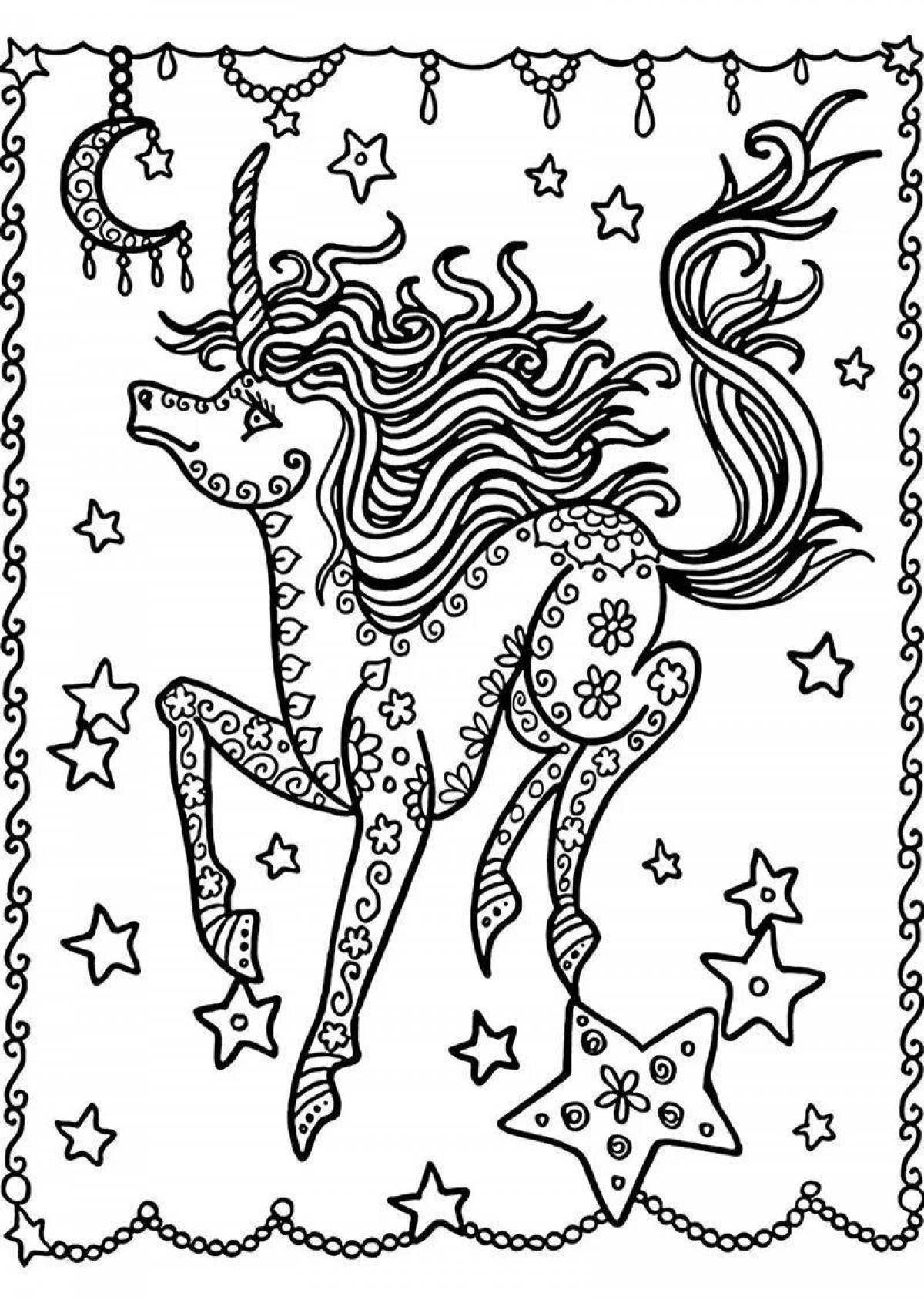 Christmas unicorn coloring book